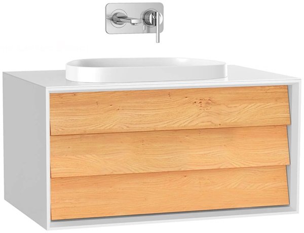 Vitra Frame 61454 Lavabo Dolabı 80 Cm,Tek Çekmeceli,Tezgahüstü Lavabolu,Mat Soft Beyaz.